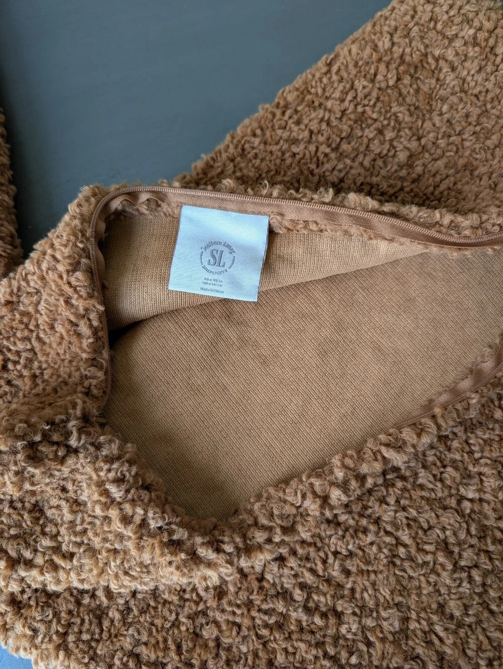 2 Southern Living Curly Teddy Pillow Covers Brown Plush Boucle Sherpa Decor